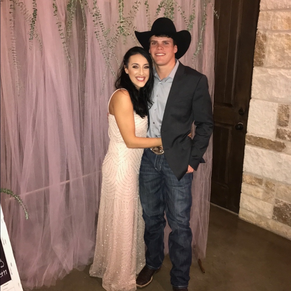 Adrianna Papell Sequin dress in BLUSH